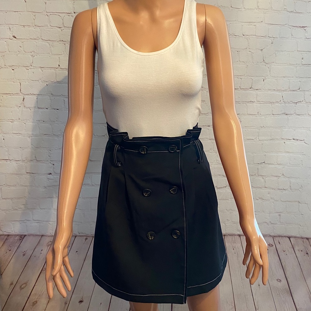 DO + BE Black skirt with white threading skirt size large boho casual